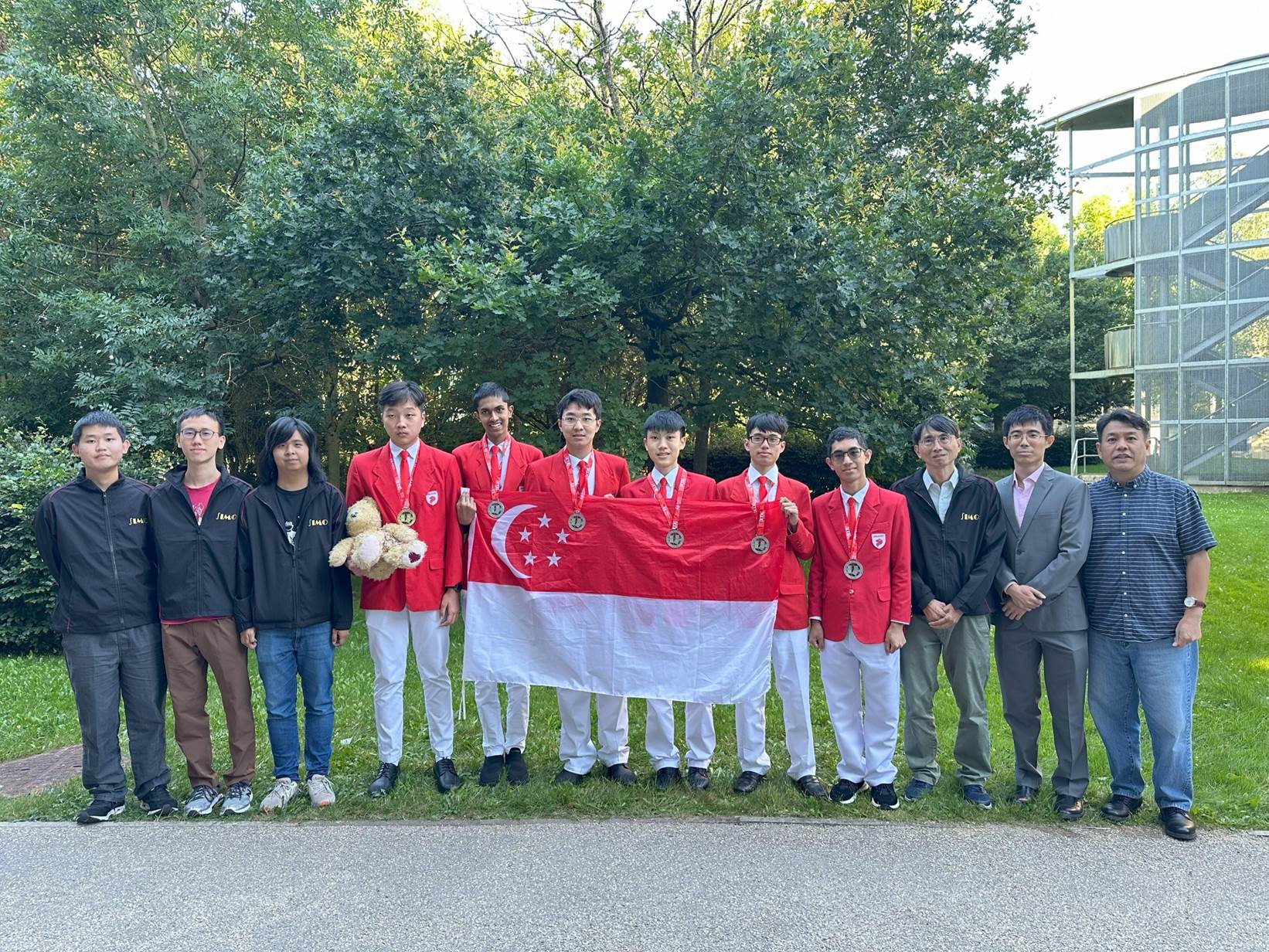 A group of people posing for a photo